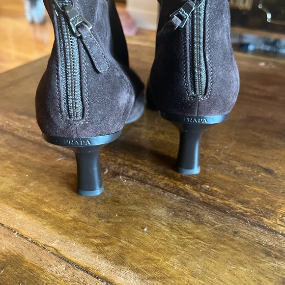 Prada chocolate brown suede ankle boot - Picture 2 of 5